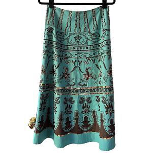 Basil And Maude Anthropologie Womens Embellished‎ A Line Skirt Sz 6 Sequin Beads